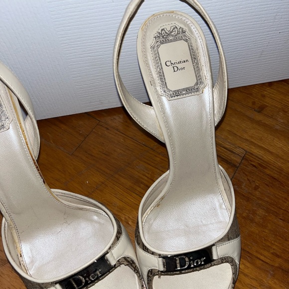 Christian Dior Monogram Canvas Jacquard Slingback Heels - Picture 4 of 5